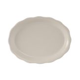 Tuxton 11.6" x 8.8" Eggshell Scalloped Edge Oval Platter