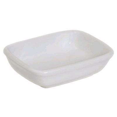 Tuxton&reg; 4 Oz. White Rectangular Sauce Dish