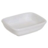 Tuxton&reg; 4 Oz. White Rectangular Sauce Dish