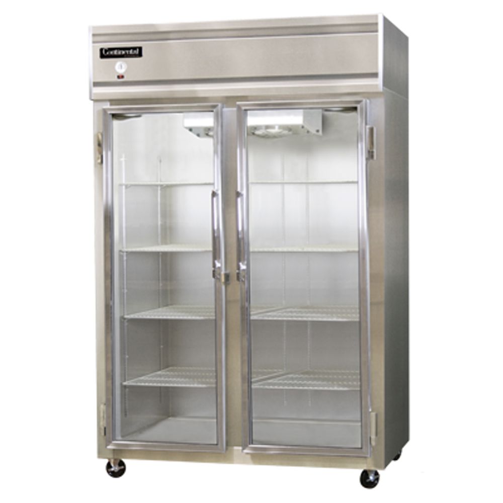 Continental S/S 48 Cu Ft Low-Temp Glass Door Reach-In Display Freezer