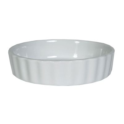 Tuxton&reg; 8 Oz. Porcelain White Fluted Round Creme Brulee