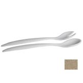 Bugambilia Miami Salad Fork and Spoon Serving Utensils, Sand