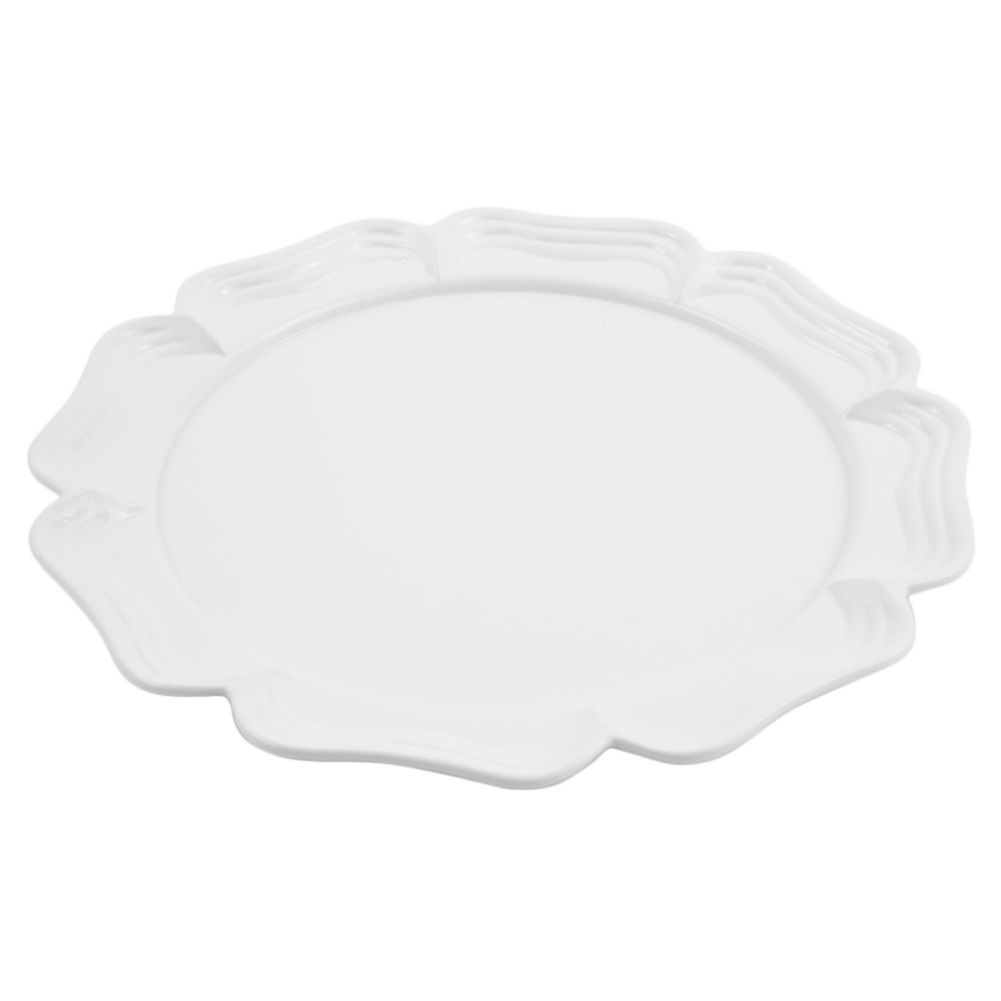 Bon Chef White Sandstone 16" Queen Anne Round Platter