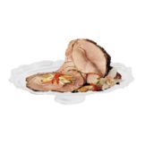 Bon Chef White Sandstone 15 x 20 x 4 Oval Pedestal Tray