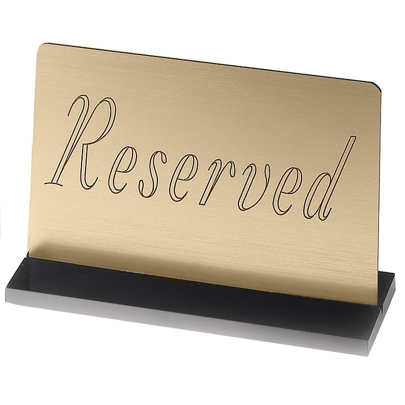 Cal-Mil&reg; Black Base 5" x 3" Reserved Sign