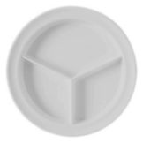 White 3 Compartment Plate, 9-1/8"