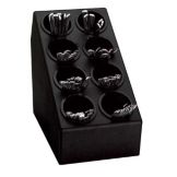 Dispense-Rite 8-Section Black Countertop Silverware Organizer