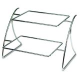 Delfin 18-1/2x14x12 in. 2-Tier Solid Rolled Steel Element Display