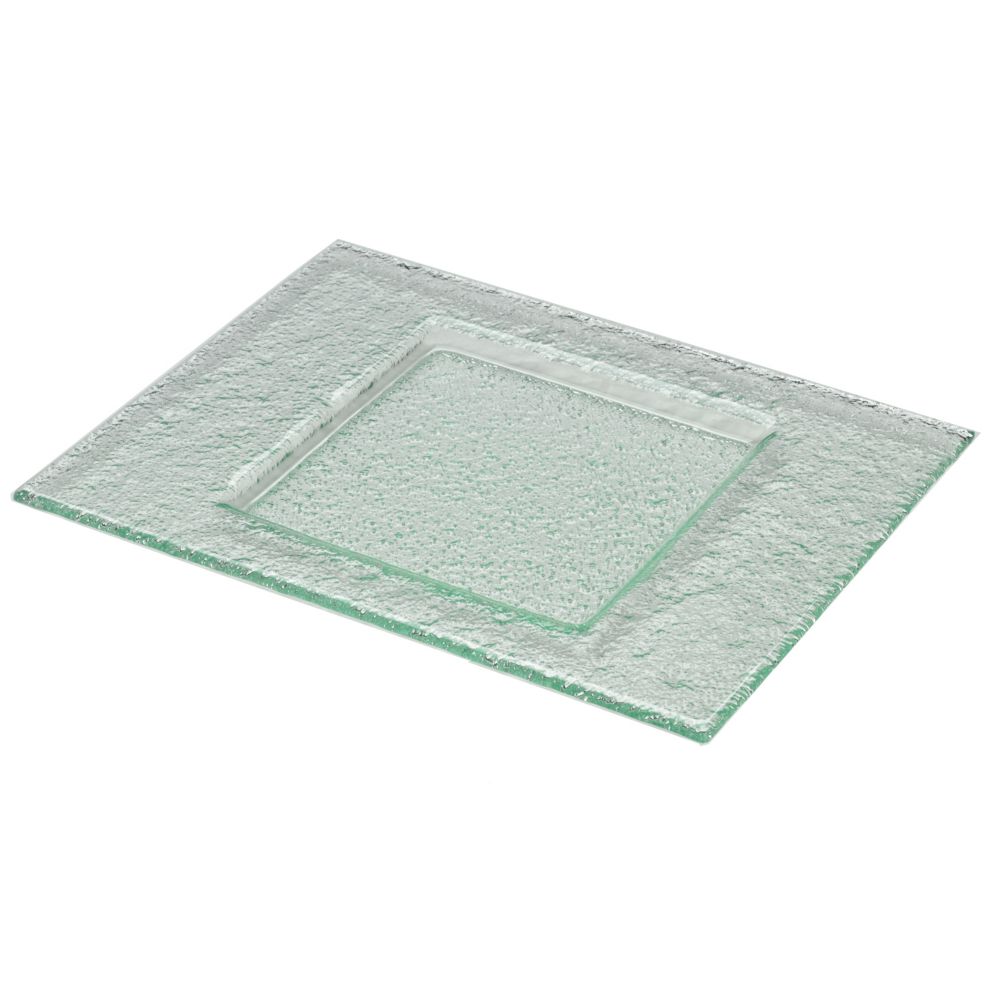 Steelite Creations Glass Rectangular Centered Tray with Square Center