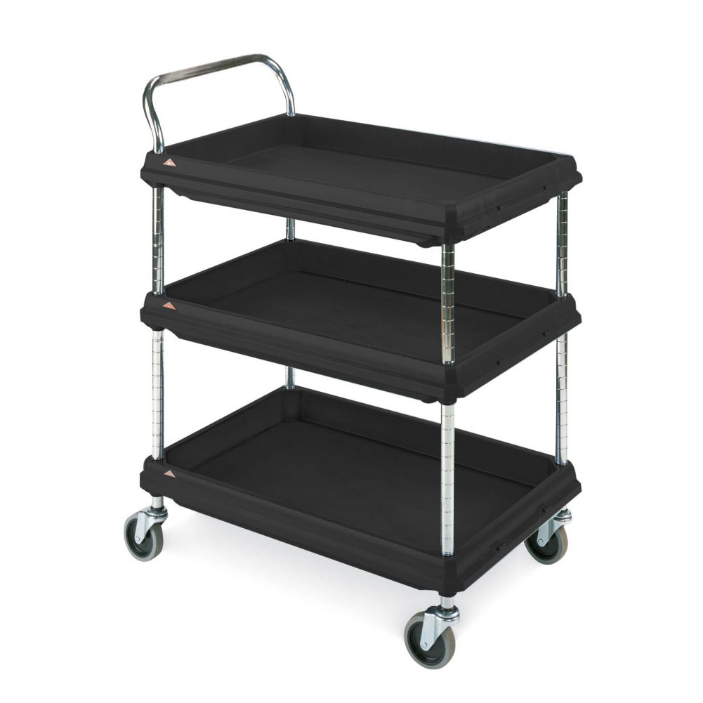 Metro&reg; BC Series Black Deep Ledge 27 x 38 In. 3-Shelf Utility Cart