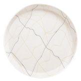 Cambro&reg; Swirl Black and Gold 10" Round Serving Camtray&reg;