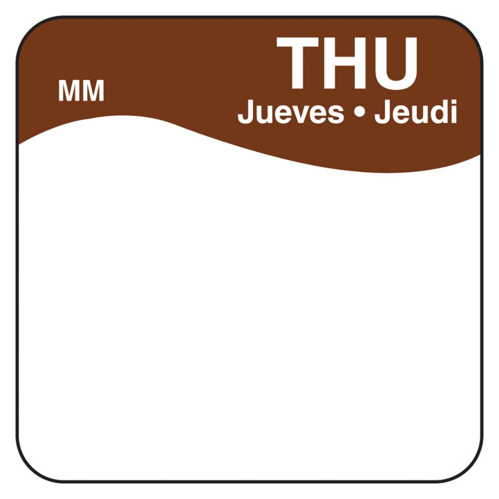 DayMark MoveMark&trade; Trilingual 1" Thursday Day Square