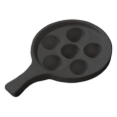 Diversified Ceramics Black Handled 6-Hole Escargot Plate