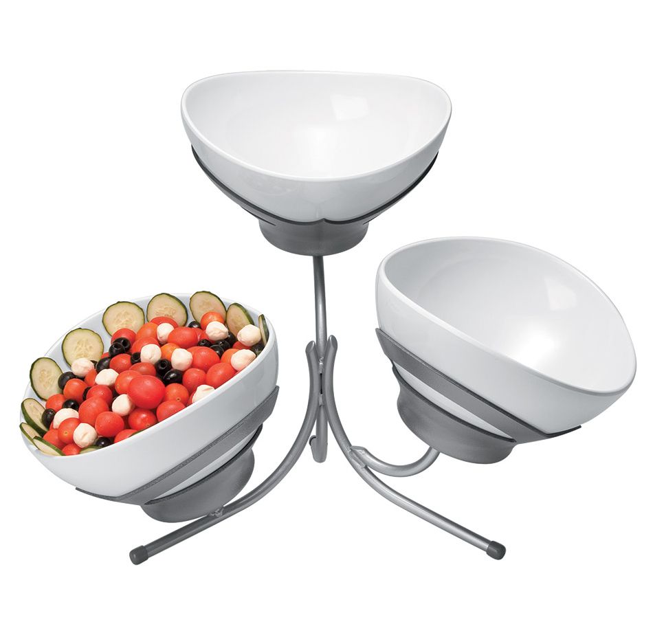 Gourmet Display&reg; Platinum 3-Tier Tulip Melamine Bowl Stand