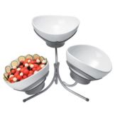 Gourmet Display&reg; Platinum 3-Tier Tulip Melamine Bowl Stand