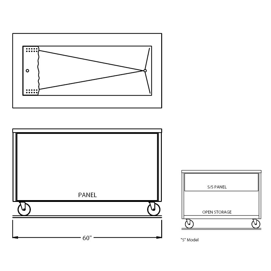 Randell&reg; 60" Open Base Iced Cold Food Table