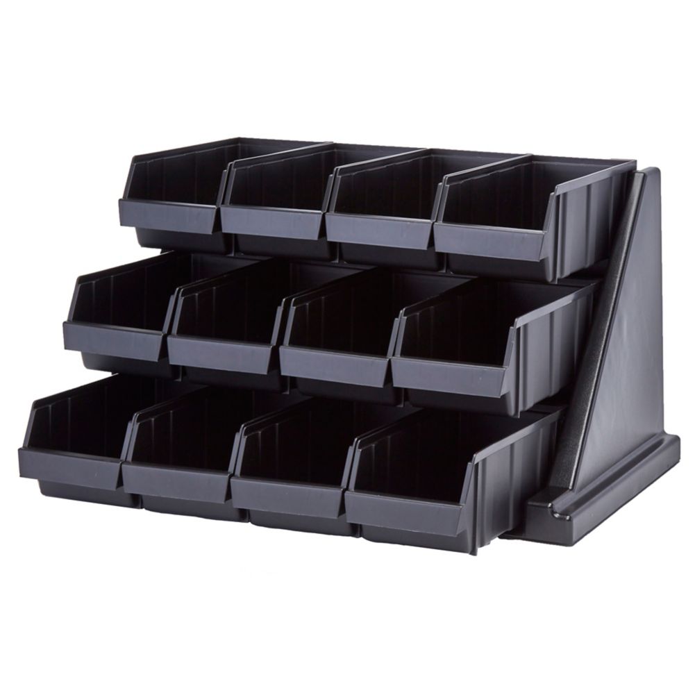 Cambro Versa Black 12-Bin Organizer Rack