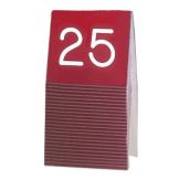 Cal-Mil&reg; Red and White Engraved Table Tent (Numbers 26-50)
