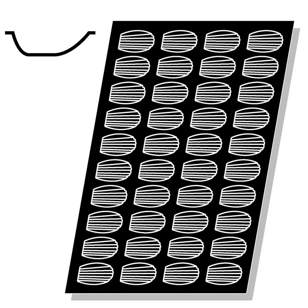 Demarle&reg; Flexipan&reg; 1.5 oz Madeleine Tray with 40 Molds