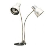 Carlisle&reg; Flexiglow Dual Arm Aluminum Heat Lamp