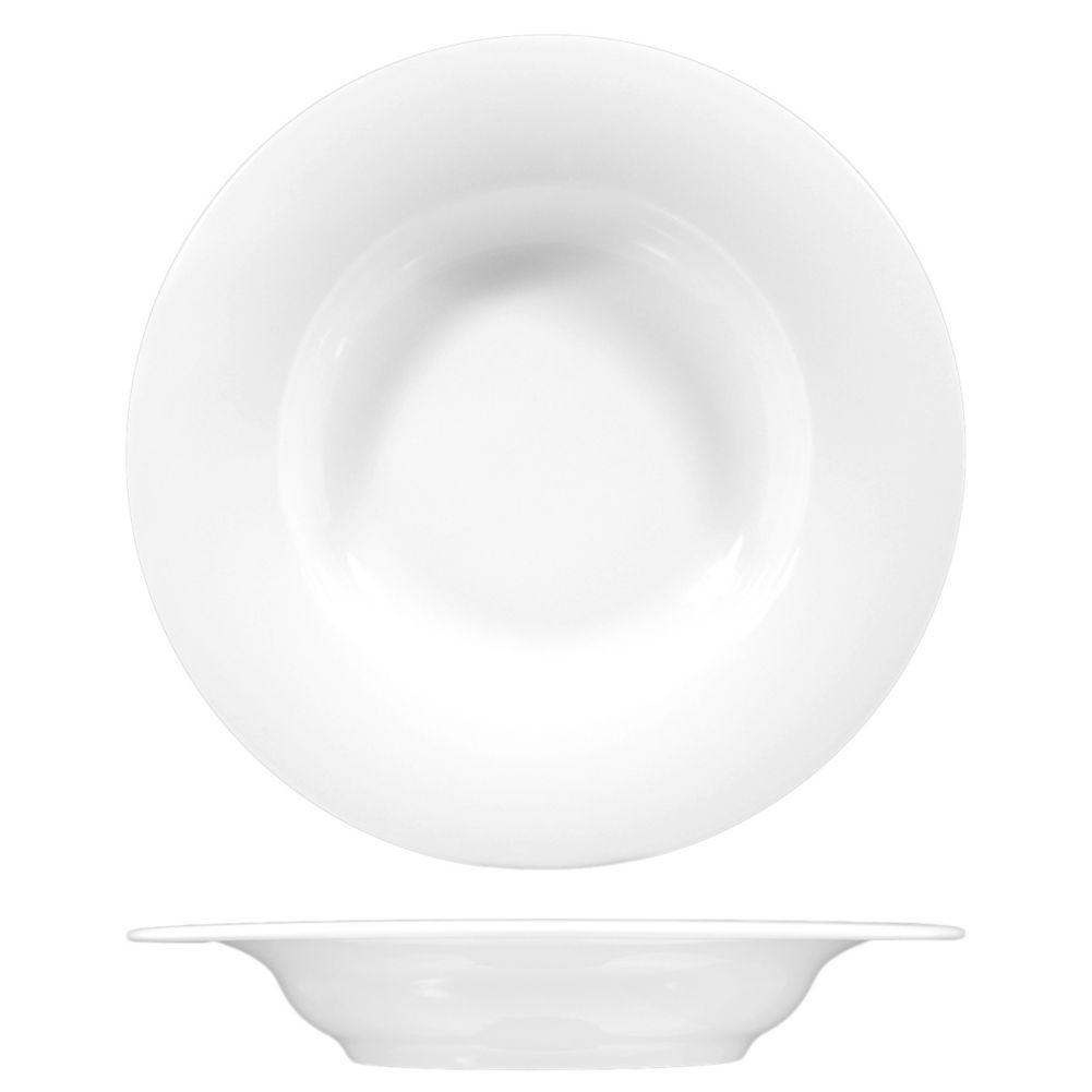 Savoy White 9" Rimmed Soup Plate