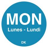 DayMark DuraMark&trade; Trilingual &frac34;" Monday Day Circle