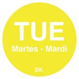 DayMark DuraMark&trade; Trilingual &frac34;" Tuesday Day Circle