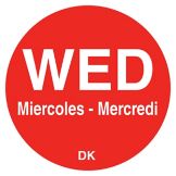 DayMark DuraMark&trade; Trilingual &frac34;" Wednesday Day Circle