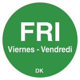 DayMark DuraMark&trade; Trilingual &frac34;" Friday Day Circle