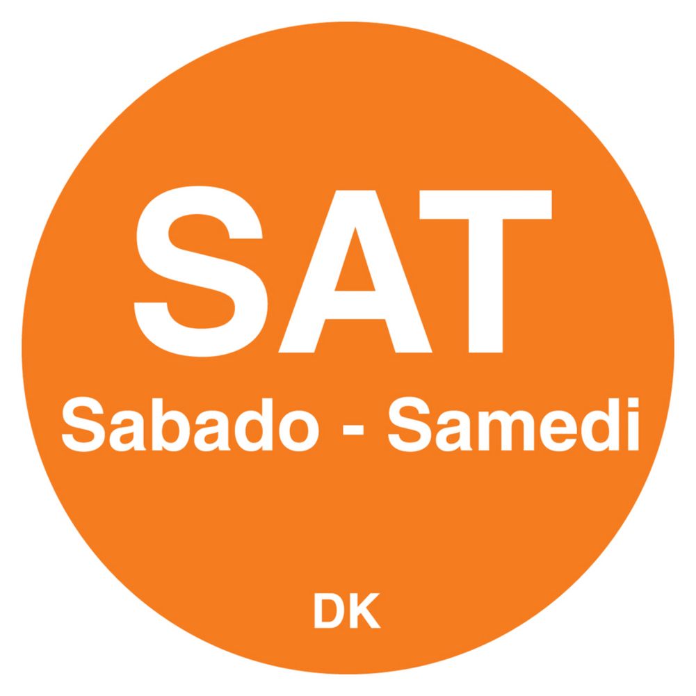 DayMark DuraMark&trade; Trilingual &frac34;" Saturday Day Circle
