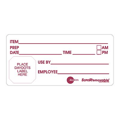 SupeRemovable 4" x 2" Prep Shelf Life Label, Roll/500