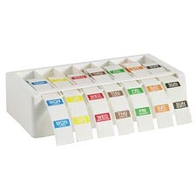 Dissolvable 1 x 1-1/2 Bilingual Label Kit w/Dispenser, Mon-Sun