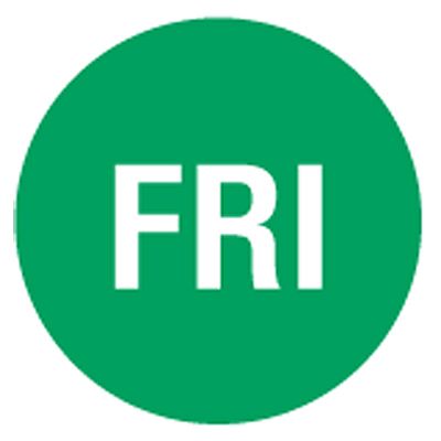Cold Temp 3/4" Label, "Friday", Roll/2000
