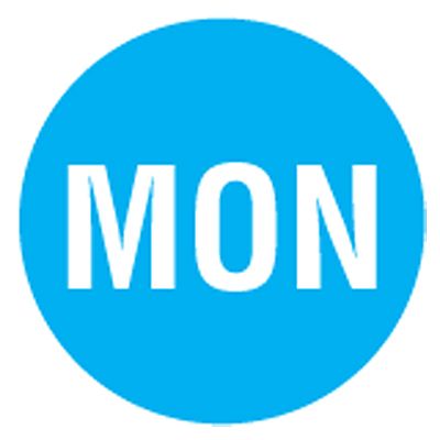 Cold Temp 3/4" Label, "Monday", Roll/2000