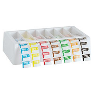 DuraDot Trilingual 1 x 3/4 Label Kit w/Dispenser, Mon-Sun