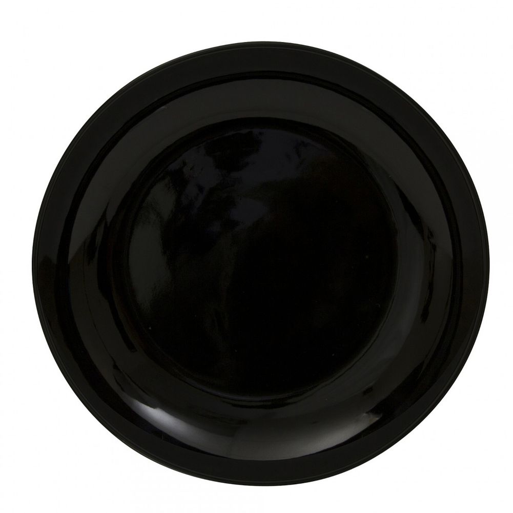 Ten Strawberry Street Black Coupe 12" Charger Plate
