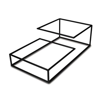 Delfin 11-1/2x22x6-1/2 in. Solid Rolled Steel Black 2-Tier Case Rack