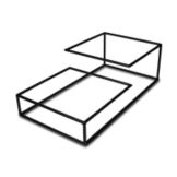 Delfin 11-1/2x22x6-1/2 in. Solid Rolled Steel Black 2-Tier Case Rack