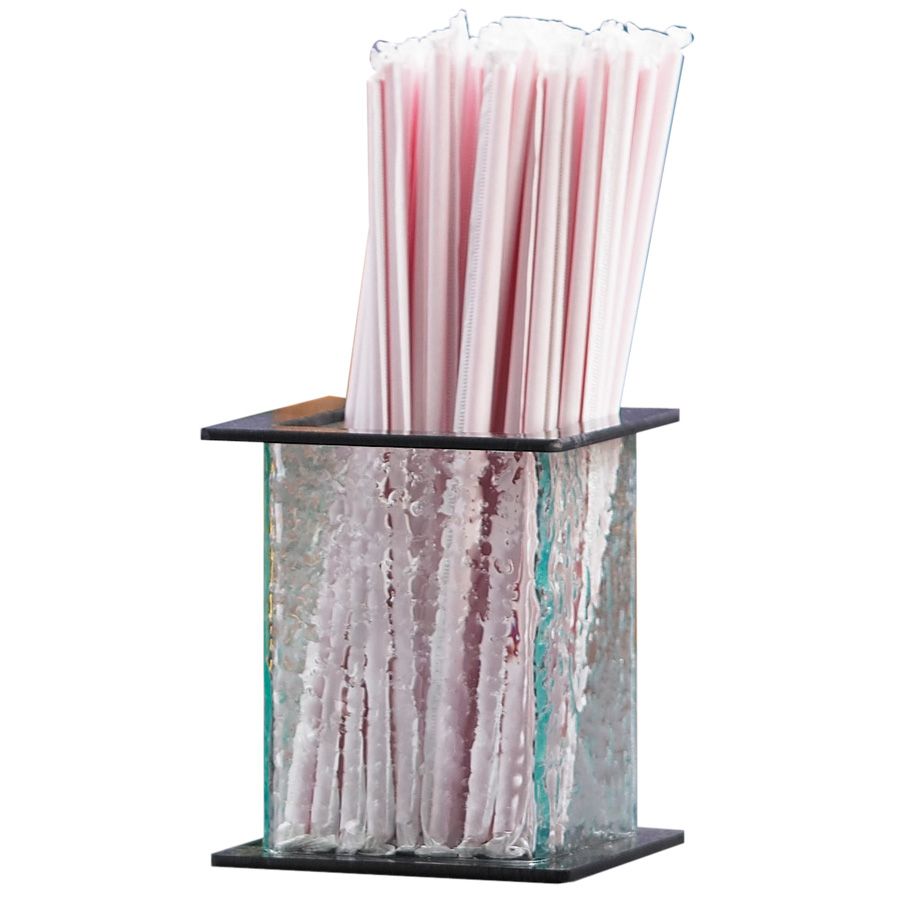 Cal-Mil&reg; Square Faux Glass Body Straw Holder