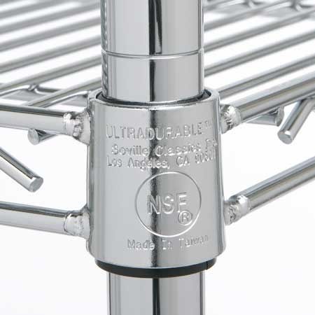 Seville Classics Chrome 4-Shelf 14 x 36 x 54 Shelving Unit w/ Casters