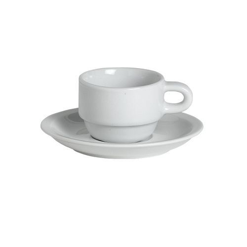Steelite Varick Cafe White Porcelain 2-3/4 Oz A.D. Stacking Cup