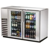 True&reg; S/S 2-Glass Swing Door Back Bar Cooler for 82 6-Packs