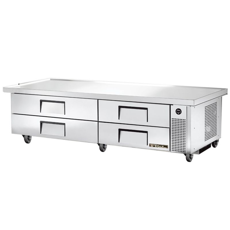 True&reg; S/S 4-Drawer 86"W Refrigerated Chef Base