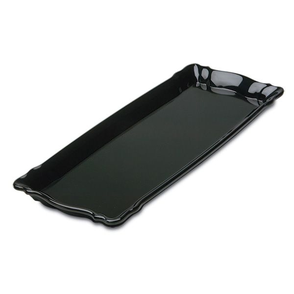 Delfin 17" x 6.5" x 1.2" Black Rectangular Cafe Tray