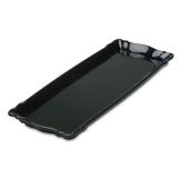 Delfin 17" x 6.5" x 1.2" Black Rectangular Cafe Tray