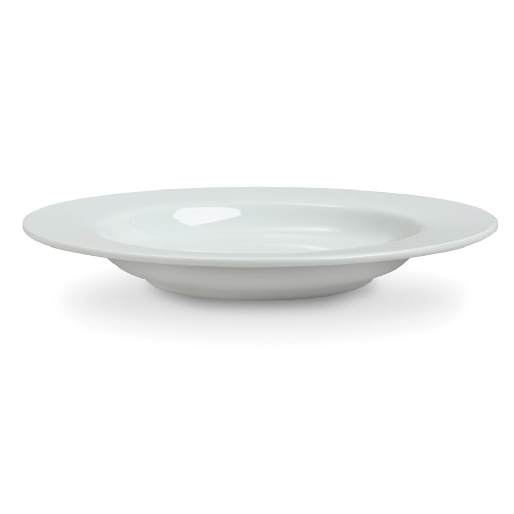 Steelite Varick Cafe White Porcelain 10 Oz Rimmed Pasta Bowl