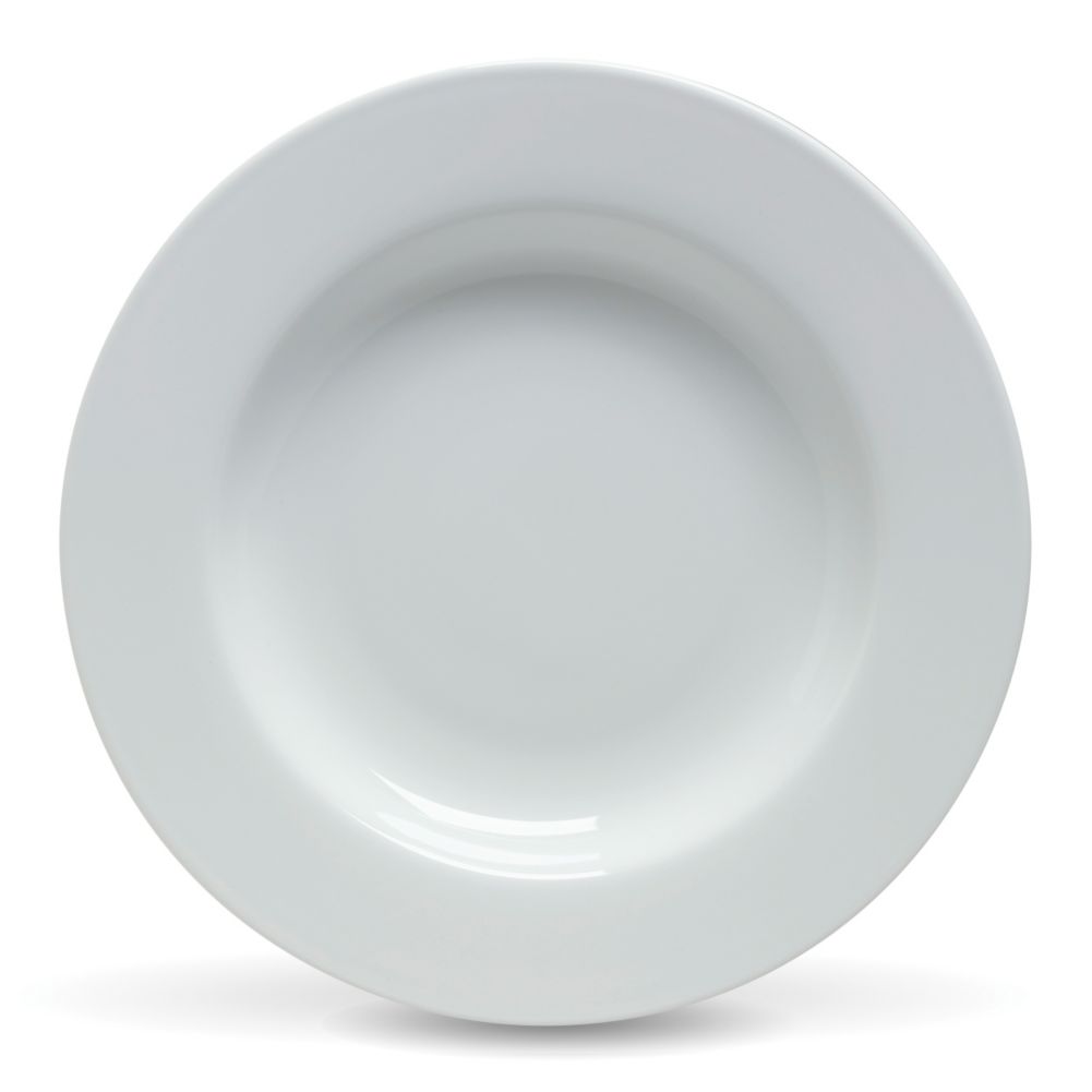 Steelite Varick Cafe White Porcelain 10 Oz Rimmed Pasta Bowl
