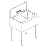 Perlick&reg; TS 2-Compartment 24" Underbar Sink Unit