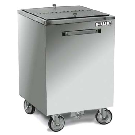 FWE All Weather Mobile S/S Ice Bin, 200 Lb Capacity