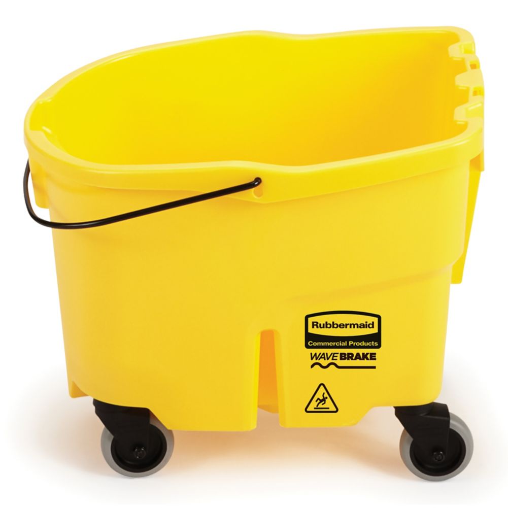 Rubbermaid WaveBrake&reg; Yellow 26 Qt Mop Bucket w/ Casters